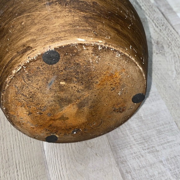 Vase in green colour with curl handle unique mid century pottery home decor - Picture 11 of 12